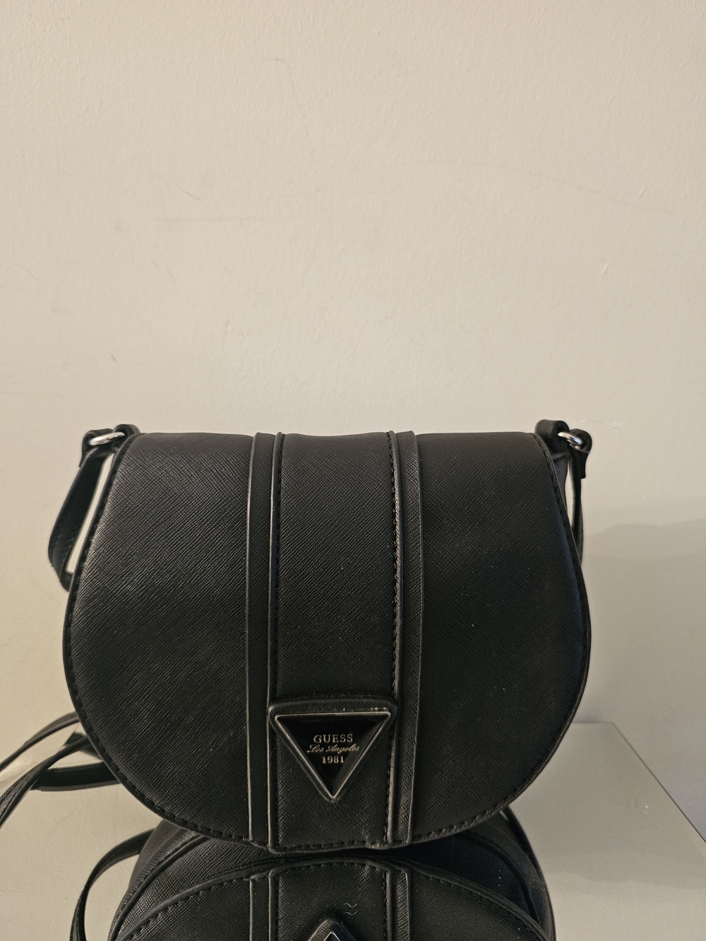 GUESS Black Crossbody Saddle Bag